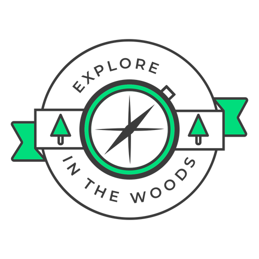 Explore in the woods badge stroke PNG Design