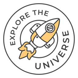 Explora el trazo de la insignia del universo Diseño PNG