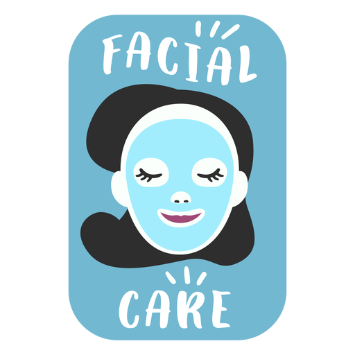 Etiqueta plana de banheiro para cuidados faciais