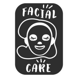 Facial care bathroom label black PNG Design