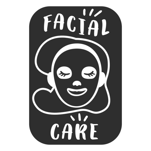 Etiqueta de banheiro de cuidado facial preto Desenho PNG
