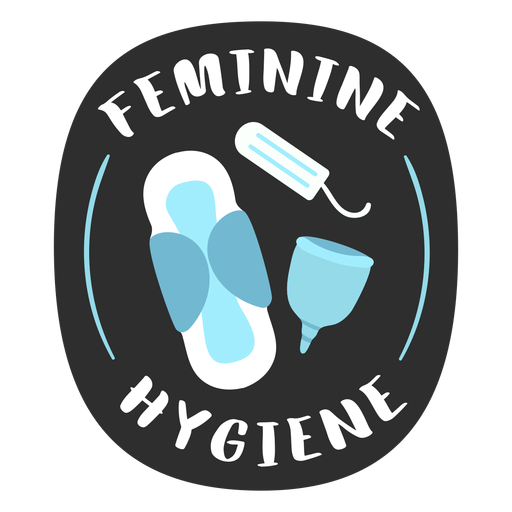 Feminine hygiene bathroom label flat