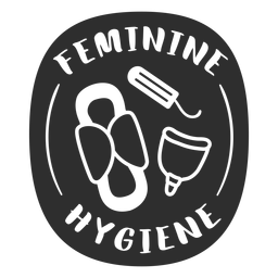 Badetikett für Damenhygiene schwarz PNG-Design