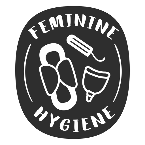 Feminine hygiene bathroom label black PNG Design