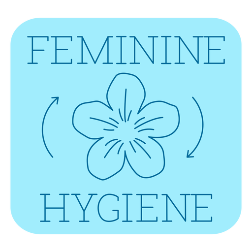Feminine hygiene bathroom label line PNG Design