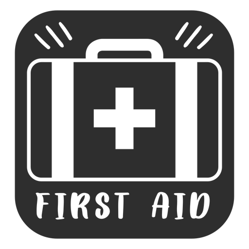 First aid bathroom label black PNG Design