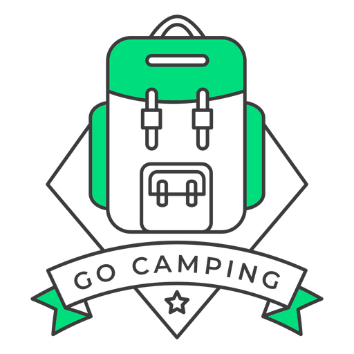 Ir a acampar insignia de trazo Diseño PNG