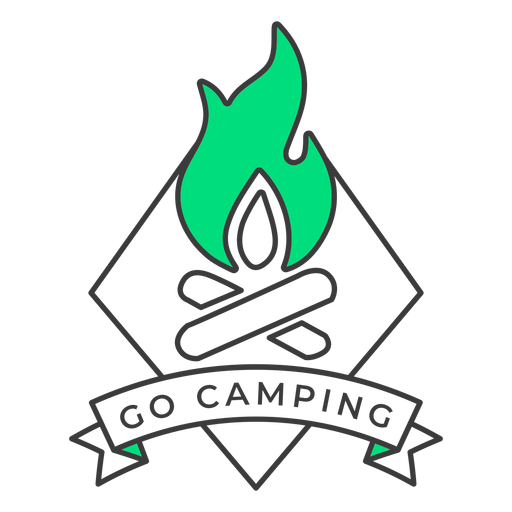 Download Go camping fire badge stroke - Transparent PNG & SVG ...