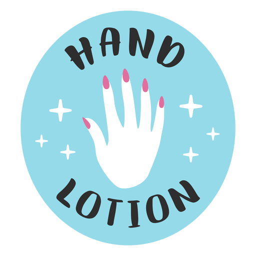 Hand lotion bathroom label flat PNG Design
