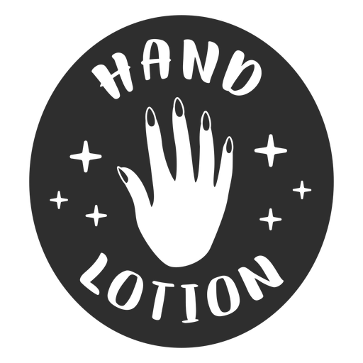 Hand lotion bathroom label black PNG Design