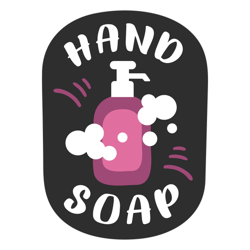 Hand soap bathroom label flat PNG Design
