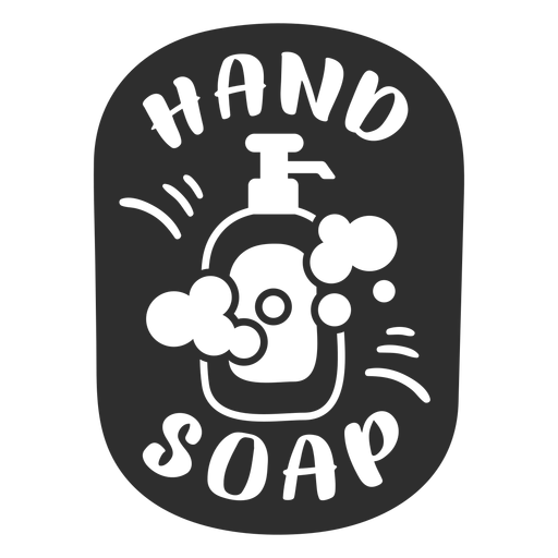 Hand soap bathroom label black PNG Design