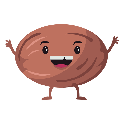 Happy coconut character PNG Design