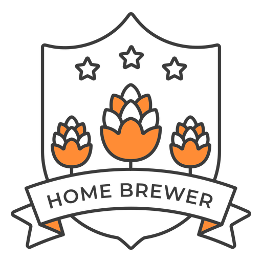 Home Brewer Gerste Abzeichen Schlaganfall PNG-Design