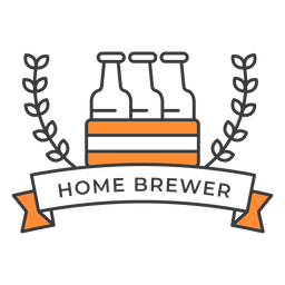 Home brewer bottles badge stroke PNG Design Transparent PNG