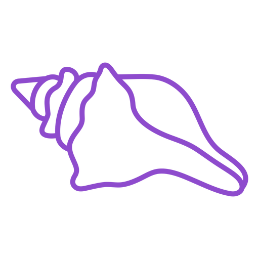 Knobbed whelk seashell stroke PNG Design