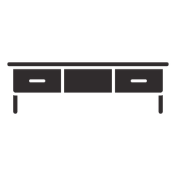 Cómoda baja negra Diseño PNG