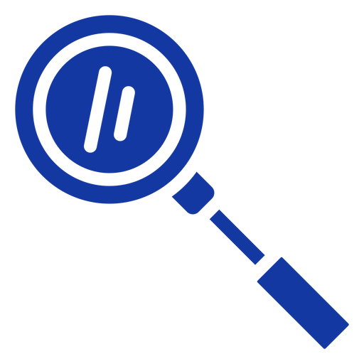 Magnifying glass blue PNG Design