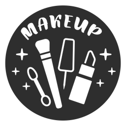Makeup bathroom label black PNG Design