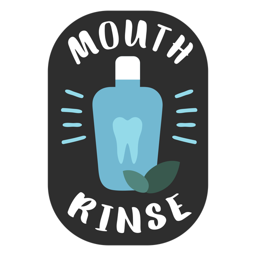 Mouth rinse bathroom label flat PNG Design