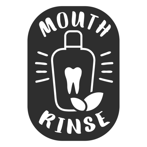 Mouth rinse bathroom label black PNG Design