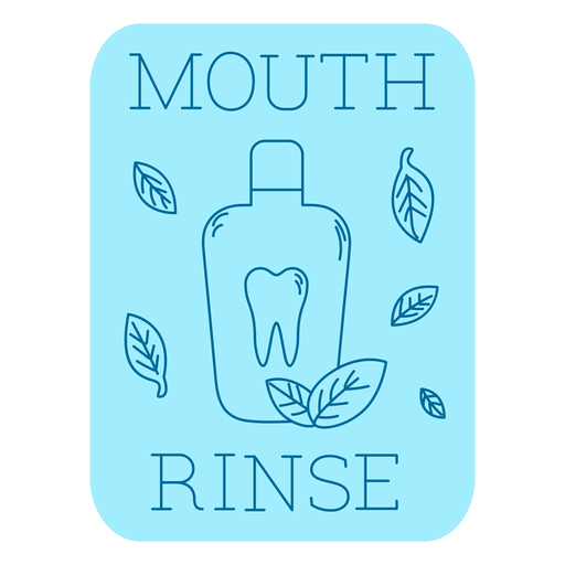 Mouth rinse bathroom label line PNG Design