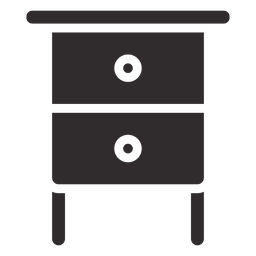 Nightstand with drawers black PNG Design
