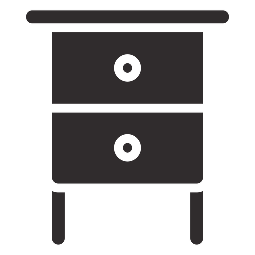 Nachttisch mit Schubladen schwarz PNG-Design