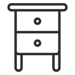 Nachttisch mit Schubladenhub PNG-Design