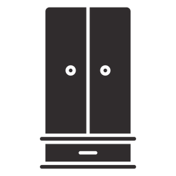 Armario de un cajón negro Diseño PNG