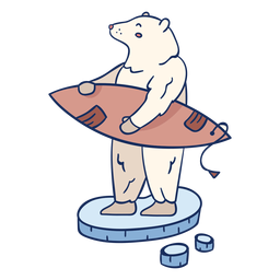 Eisbär der Illustration surft PNG-Design