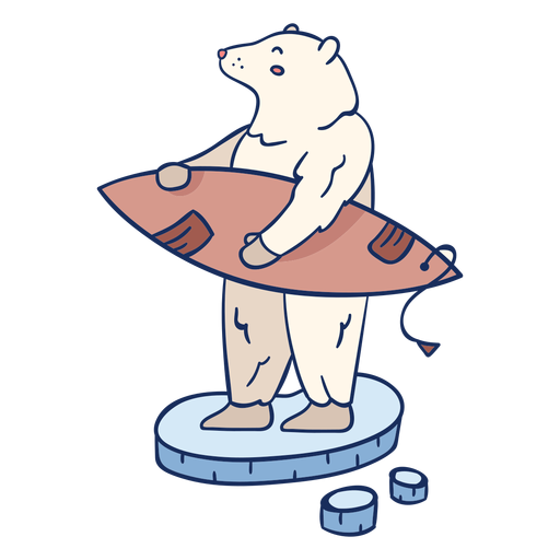 Ilustra??o de surf de urso polar Desenho PNG