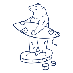 Braço de surf de urso polar Desenho PNG