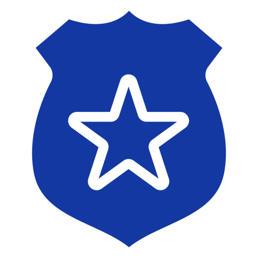 Placa de policía azul Diseño PNG