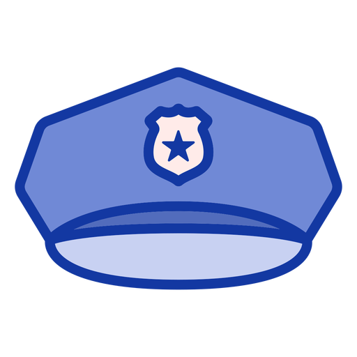 Gorra de visera de policía plana Diseño PNG