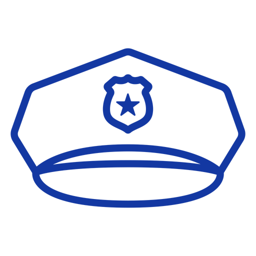 Police peak cap stroke PNG Design