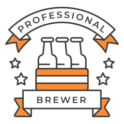 Cerveza profesional cervecero trazo distintivo Diseño PNG