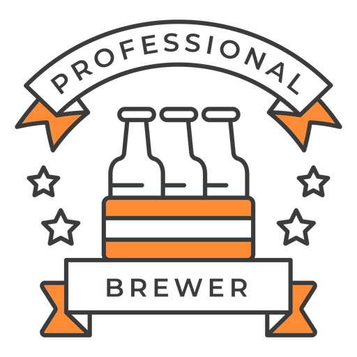 Professional brewer beers badge stroke PNG Design