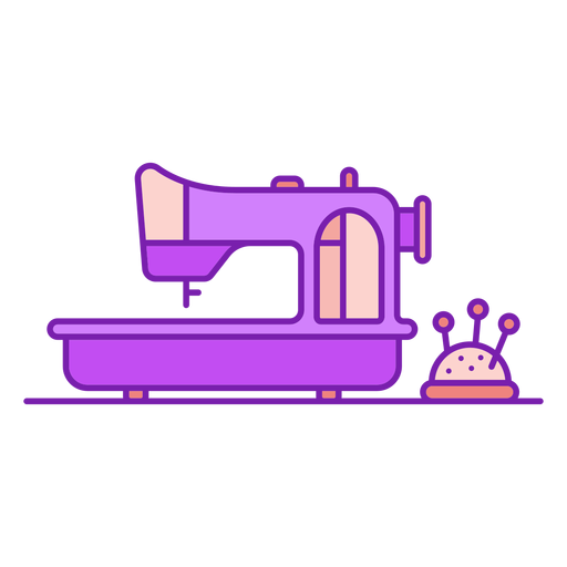 Sewing machine and pins flat PNG Design
