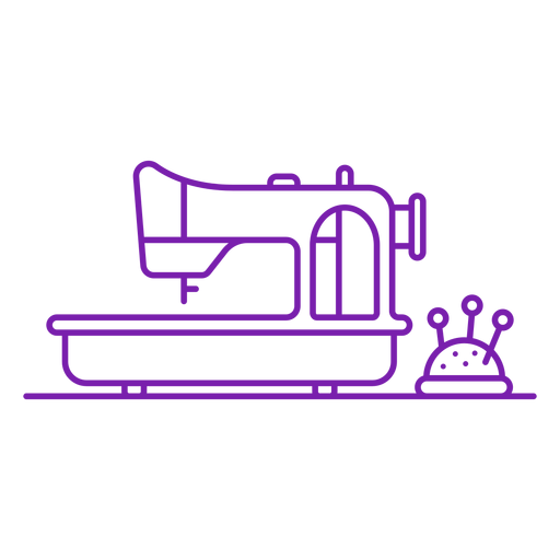 Sewing machine and pins stroke PNG Design