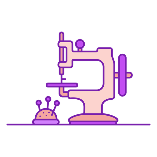 Sewing machine with pins flat PNG Design