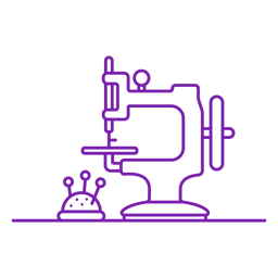 Sewing machine with pins stroke PNG Design