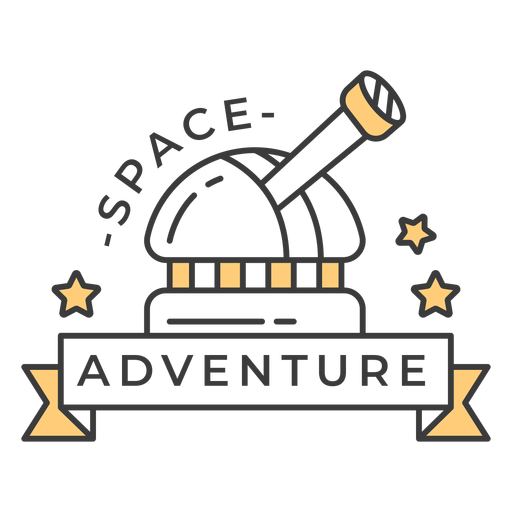 Space Adventure Abzeichen Strich PNG-Design