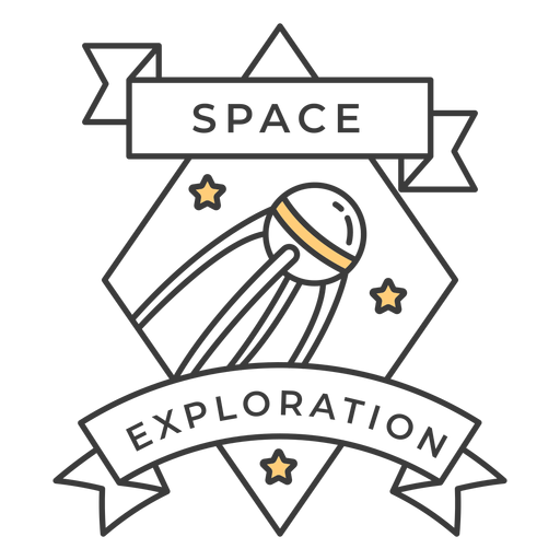 Space exploration badge stroke PNG Design