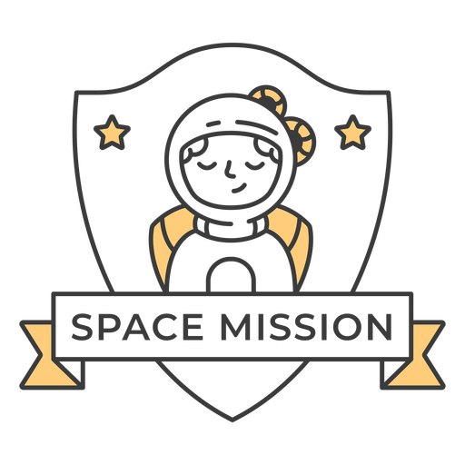 Space Mission Abzeichen Schlaganfall PNG-Design
