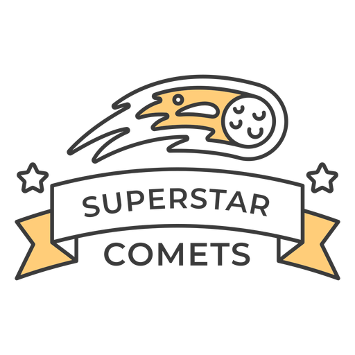 Superstar comets badge stroke PNG Design