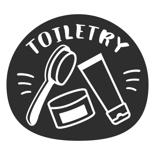 Toiletry bathroom label black PNG Design
