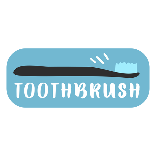 Toothbrush bathroom label flat PNG Design