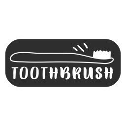 Toothbrush bathroom label black PNG Design