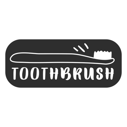 Toothbrush bathroom label black PNG Design